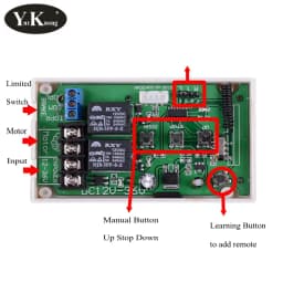 DC 12V 24V 36V Motor Manual Controller Motor Remote Control Switch Forwards Reverse Up Down Stop with Limit Switch 60W Curtain