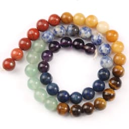 7 Chakra Beads Amethys Tiger Eye Jades Natural Stone Round Loose Beads for Jewelry Making DIY Yoga Healing Reiki Bracelet 15''