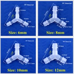 5~200Pcs 4~16mm Food Grade Plastic ∠120° Y-Type Tee Connector Aquarium Air Pump Liquid Gas Diverter Water Pagoda Hose Joint
