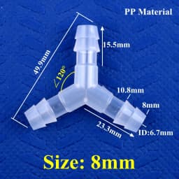 5~200Pcs 4~16mm Food Grade Plastic ∠120° Y-Type Tee Connector Aquarium Air Pump Liquid Gas Diverter Water Pagoda Hose Joint