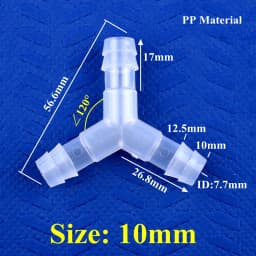 5~200Pcs 4~16mm Food Grade Plastic ∠120° Y-Type Tee Connector Aquarium Air Pump Liquid Gas Diverter Water Pagoda Hose Joint