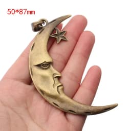 2pcs Antique Silver/Bronze Large Sun Moon Charms Pendant For Handmade Necklace Jewery Findings Making