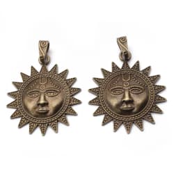 2pcs Antique Silver/Bronze Large Sun Moon Charms Pendant For Handmade Necklace Jewery Findings Making