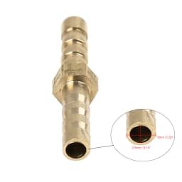 Uxcell 4/5/6/8/10mm Brass Barb Pipe Fitting 5pcs Brass Barb Hose Copper Fitting Straight Union Connector for Air Water Gas Oil