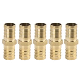 Uxcell 4/5/6/8/10mm Brass Barb Pipe Fitting 5pcs Brass Barb Hose Copper Fitting Straight Union Connector for Air Water Gas Oil