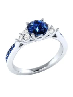 Genuine Natural Sri Lanka Sapphire S925 Sterling Silver Ring Birthstone Engagement Design Ring Ladies Blue Gemstone Fashion Ring