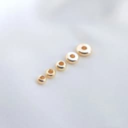 14K Gold Color Plated Brass 3mm 4mm 5mm 6mm 7mm Round Spacer Beads Flat Bracelet Beads High Quality Diy Jewelry Accessories