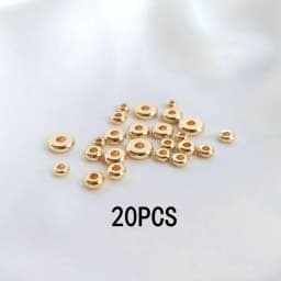 14K Gold Color Plated Brass 3mm 4mm 5mm 6mm 7mm Round Spacer Beads Flat Bracelet Beads High Quality Diy Jewelry Accessories