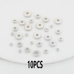 14K Gold Color Plated Brass 3mm 4mm 5mm 6mm 7mm Round Spacer Beads Flat Bracelet Beads High Quality Diy Jewelry Accessories