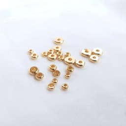 14K Gold Color Plated Brass 3mm 4mm 5mm 6mm 7mm Round Spacer Beads Flat Bracelet Beads High Quality Diy Jewelry Accessories