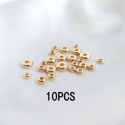 14K Gold Color Plated Brass 3mm 4mm 5mm 6mm 7mm Round Spacer Beads Flat Bracelet Beads High Quality Diy Jewelry Accessories