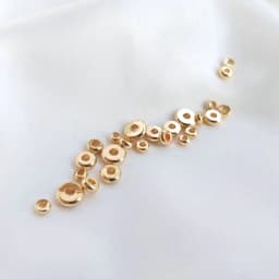 14K Gold Color Plated Brass 3mm 4mm 5mm 6mm 7mm Round Spacer Beads Flat Bracelet Beads High Quality Diy Jewelry Accessories