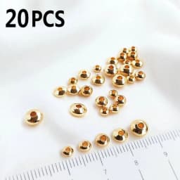 14K Gold Color Plated Brass 3mm 4mm 5mm 6mm 7mm Round Spacer Beads Flat Bracelet Beads High Quality Diy Jewelry Accessories