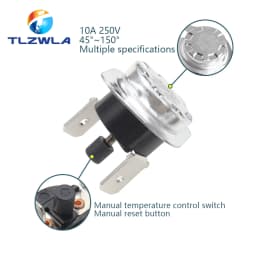 1PCS KSD301 KSD303 10A 45 150 C Degrees Celsius Manual Reset Thermostat Normally Closed Temperature Switch Temperature Control