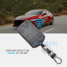Leather Car Key Cover For Mazda CX-7 CX-9 MX-5 Miata RX-8 2007 2008 2009 Keychain Holder Smart Remote Control Fob Protector Case