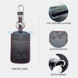 Leather Car Key Cover For Mazda CX-7 CX-9 MX-5 Miata RX-8 2007 2008 2009 Keychain Holder Smart Remote Control Fob Protector Case