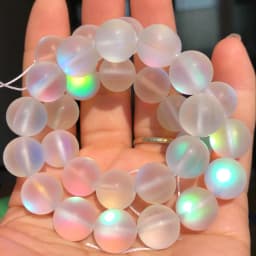 Matte Austria White Pink Crystal MoonStone Glitter Round Natural Loose Bead For Jewelry Making Diy Bracelet Necklace 6 8 10 mm