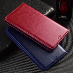 Crazy Horse Genuine Leather Flip Case For iPhone 6 6S 7 8 X XS XR 11 12 13 14 15 16 17 Pro Max Plus Phone Wallet Cover Cases