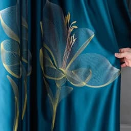 European Style Curtains for Living Room Dining Bedroom Satin Lily Embroidered Nordic Minimalist 95% High Shading Luxury Palace