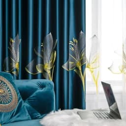 European Style Curtains for Living Room Dining Bedroom Satin Lily Embroidered Nordic Minimalist 95% High Shading Luxury Palace