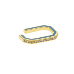 No piercing Clip on earring for women geometric rectangle shaped engraved cz Neon enamel colorful women no piercing ear cuff