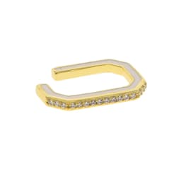 No piercing Clip on earring for women geometric rectangle shaped engraved cz Neon enamel colorful women no piercing ear cuff