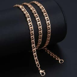 585 Rose Gold Color Necklaces for Women Men Bismark Hammered Link Chain Fashion Jewelry Accessories 5mm GN452A