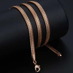 585 Rose Gold Color Necklaces for Women Men Bismark Hammered Link Chain Fashion Jewelry Accessories 5mm GN452A