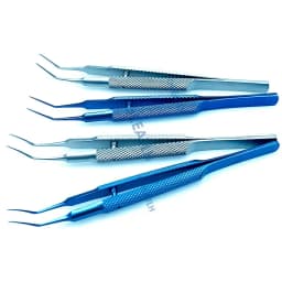 Titanium Utrata Capsulorhexis Forceps Curved Angle 105mm long ophthalmic instrument surgical
