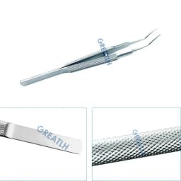 Titanium Utrata Capsulorhexis Forceps Curved Angle 105mm long ophthalmic instrument surgical