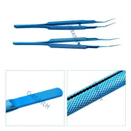 Titanium Utrata Capsulorhexis Forceps Curved Angle 105mm long ophthalmic instrument surgical