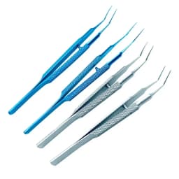 Titanium Utrata Capsulorhexis Forceps Curved Angle 105mm long ophthalmic instrument surgical