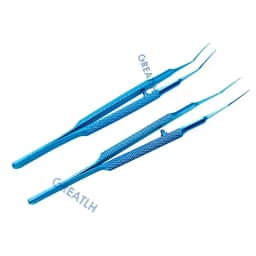 Titanium Utrata Capsulorhexis Forceps Curved Angle 105mm long ophthalmic instrument surgical