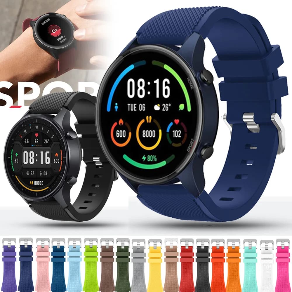 For Xiaomi MI Watch / S1 Active Strap Silicone Bracelet 22mm Watchband Mi Watch Color sports edition correa For Huawei GT 2 3 2e