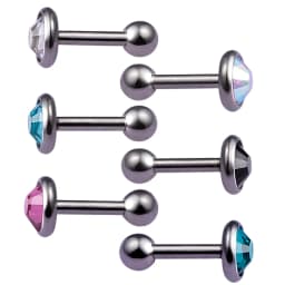 3pcs/lot 16g CZ Stone Cartilage Tragus Helix Conch Studs Bar Daith Earring Piercing Jewelry 3mm 4mm 5mm Top for Men Women