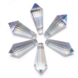 20Pcs/Lot Glass Drop Beads 8x20mm Long Bicone Shape Crystal Teadrop Pendant For DIY Making Charms Necklace Braclets Accessories