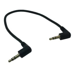 10cm 90 Degree Right Angle 3 Pole 3.5mm Aux Audio Flat Cable Cord Male to Male for Phone Car Aux Speaker