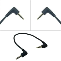 10cm 90 Degree Right Angle 3 Pole 3.5mm Aux Audio Flat Cable Cord Male to Male for Phone Car Aux Speaker