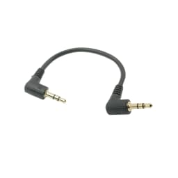 10cm 90 Degree Right Angle 3 Pole 3.5mm Aux Audio Flat Cable Cord Male to Male for Phone Car Aux Speaker