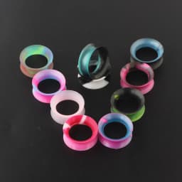 2pcs Silicone Flexible Ear Flesh Tunnel Plug Piercing Mixed Color Earlet Gauges Expansion Piercing Fashion Jewelry 6MM-25MM