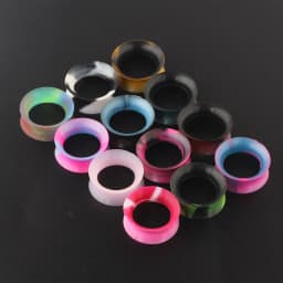 2pcs Silicone Flexible Ear Flesh Tunnel Plug Piercing Mixed Color Earlet Gauges Expansion Piercing Fashion Jewelry 6MM-25MM