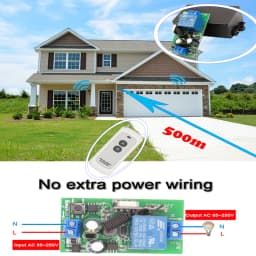 433MHz Wireless Universal Wide Range 500m Remote Control AC 220V 1CH 2 Gangs RF Relay Receiver and Transmitter for Light/Bulb/LE