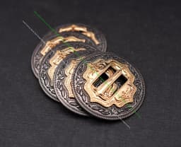 6X Western Cowboy Gold Sliver Saddles Tack Headstall Bridle Leathercraft Belt Hatband Slotted Conchos Buckle 1-1/4"