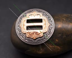 6X Western Cowboy Gold Sliver Saddles Tack Headstall Bridle Leathercraft Belt Hatband Slotted Conchos Buckle 1-1/4"