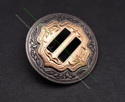 6X Western Cowboy Gold Sliver Saddles Tack Headstall Bridle Leathercraft Belt Hatband Slotted Conchos Buckle 1-1/4"