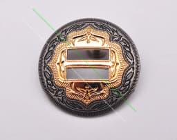 6X Western Cowboy Gold Sliver Saddles Tack Headstall Bridle Leathercraft Belt Hatband Slotted Conchos Buckle 1-1/4"