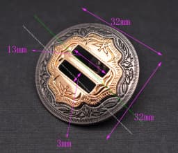 6X Western Cowboy Gold Sliver Saddles Tack Headstall Bridle Leathercraft Belt Hatband Slotted Conchos Buckle 1-1/4"