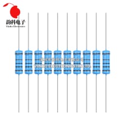10pcs 3W Metal Film Resistor 1% 0.1R - 2.2M 2.2 10 100 150 220 270 330 470 1K 2.2K 4.7K 10K 15K 22K 47K 100K 220K 470K 1M ohm