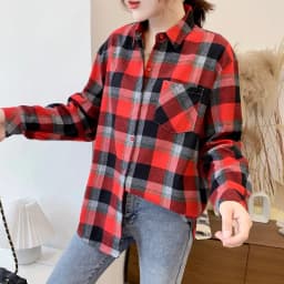 Elegant Design Style Plaid Shirt Women 2026 New Spring Autumn Casual Womens Blouses and Tops Ladies Loose Long Sleeve Blouse
