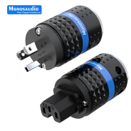 Monosaudio E102G/F102G Pure Copper 24k Gold Plated European Power Connector IEC Plug Connector Power Plug